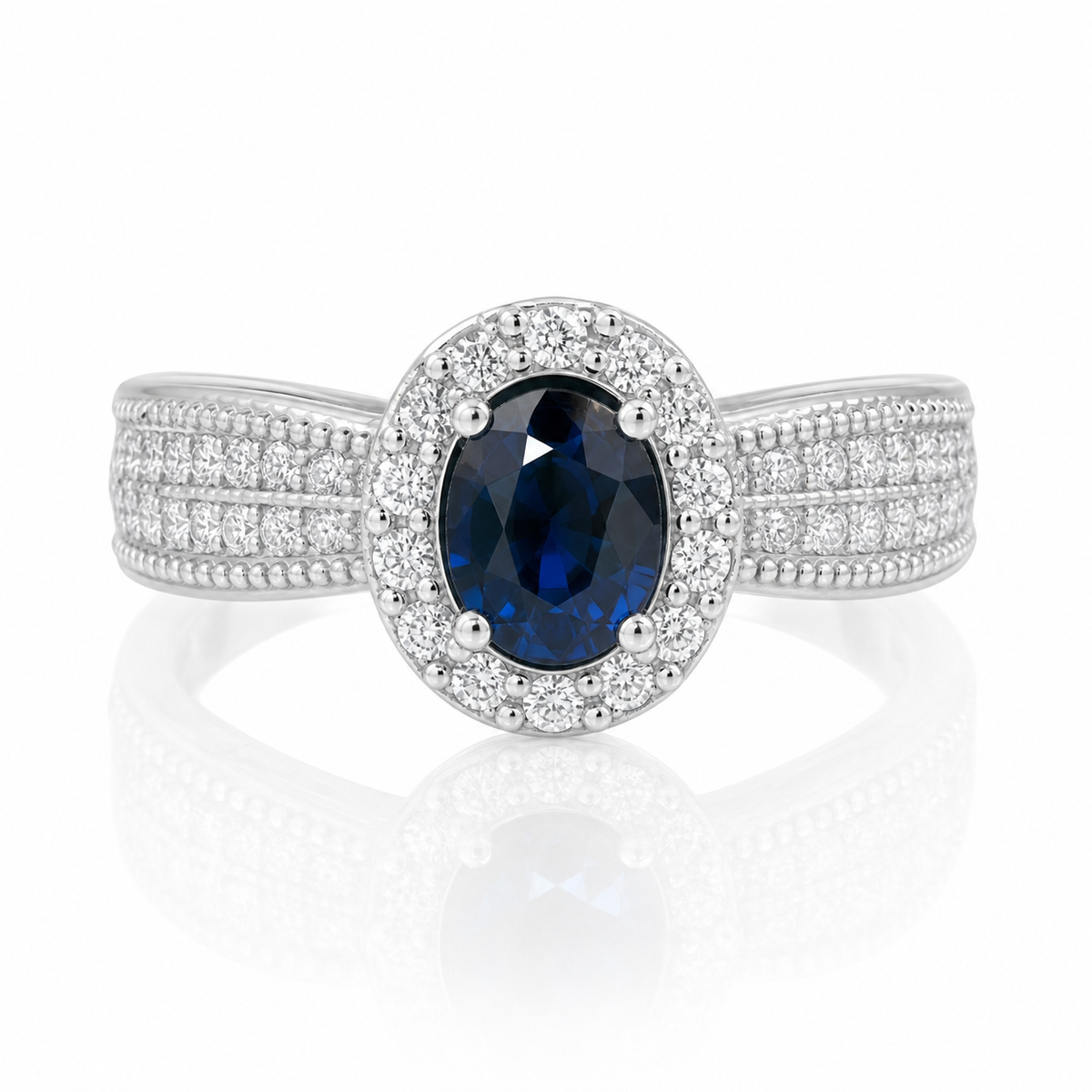 Oval Sapphire Adjustable Ring