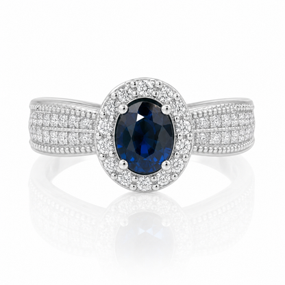 Oval Sapphire Adjustable Ring