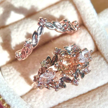 Fairy Crown Champagne Gemstone Ring Set