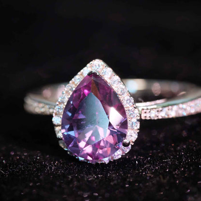 Color Change Alexandrite Sterling Silver Ring