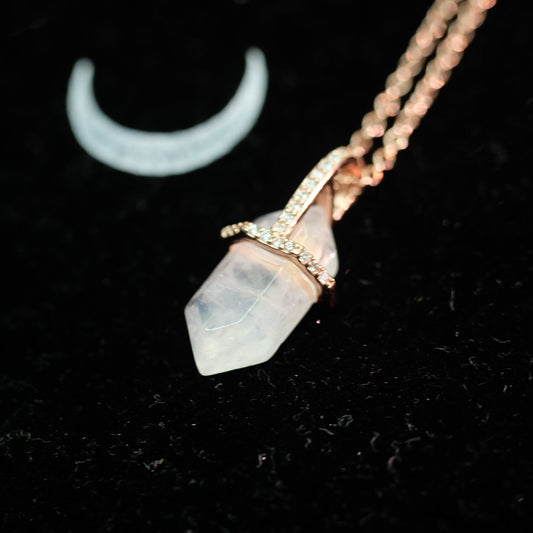 Hexagon Moonstone Pendant 925 Sterling Silver Necklace