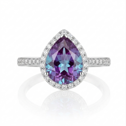 Color Change Alexandrite Sterling Silver Ring