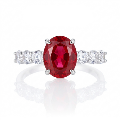 Cherry Wine Red Zircon Ring Sterling Silver