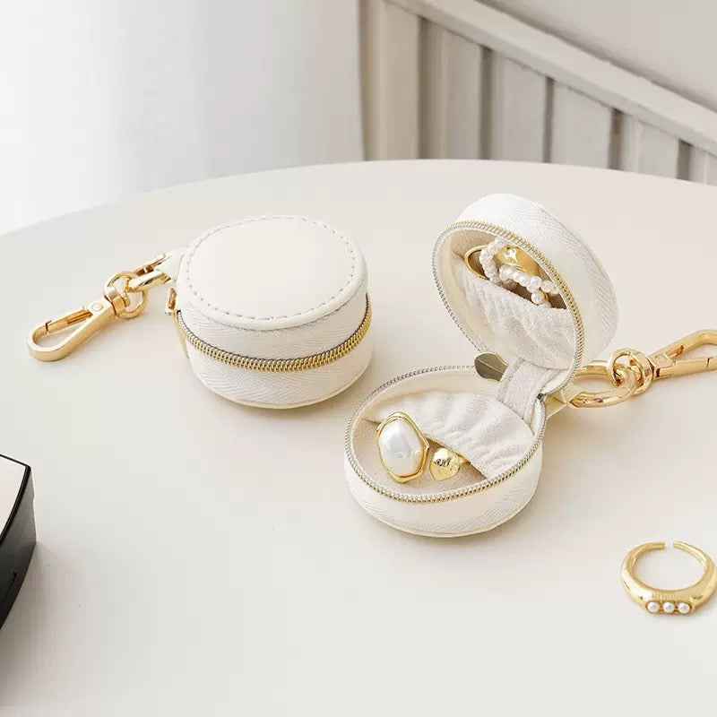 Mini Round Zipper Jewelry Pouch