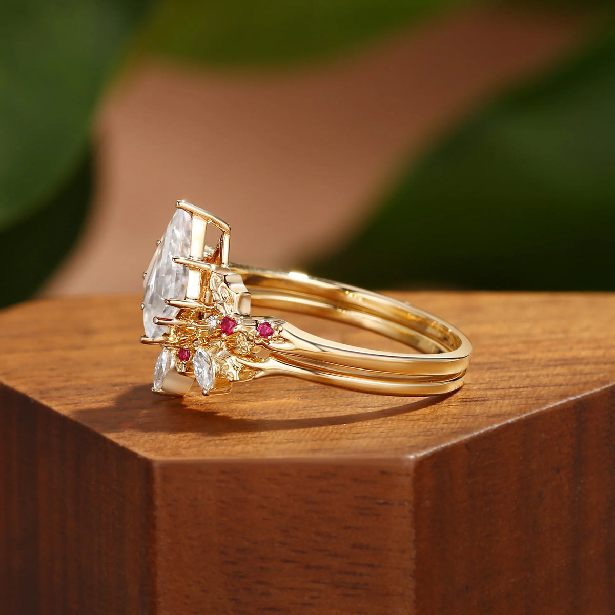 Handmade style S925 moissanite ring set