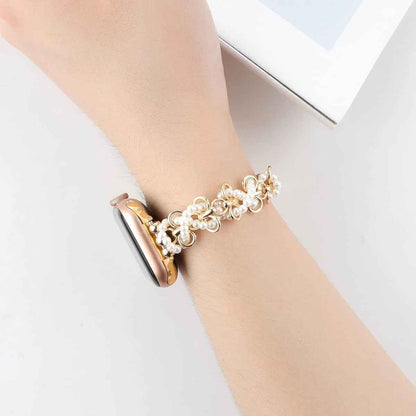 Crystal Pearl Cuban Apple Watch Band