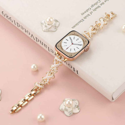 Crystal Pearl Cuban Apple Watch Band