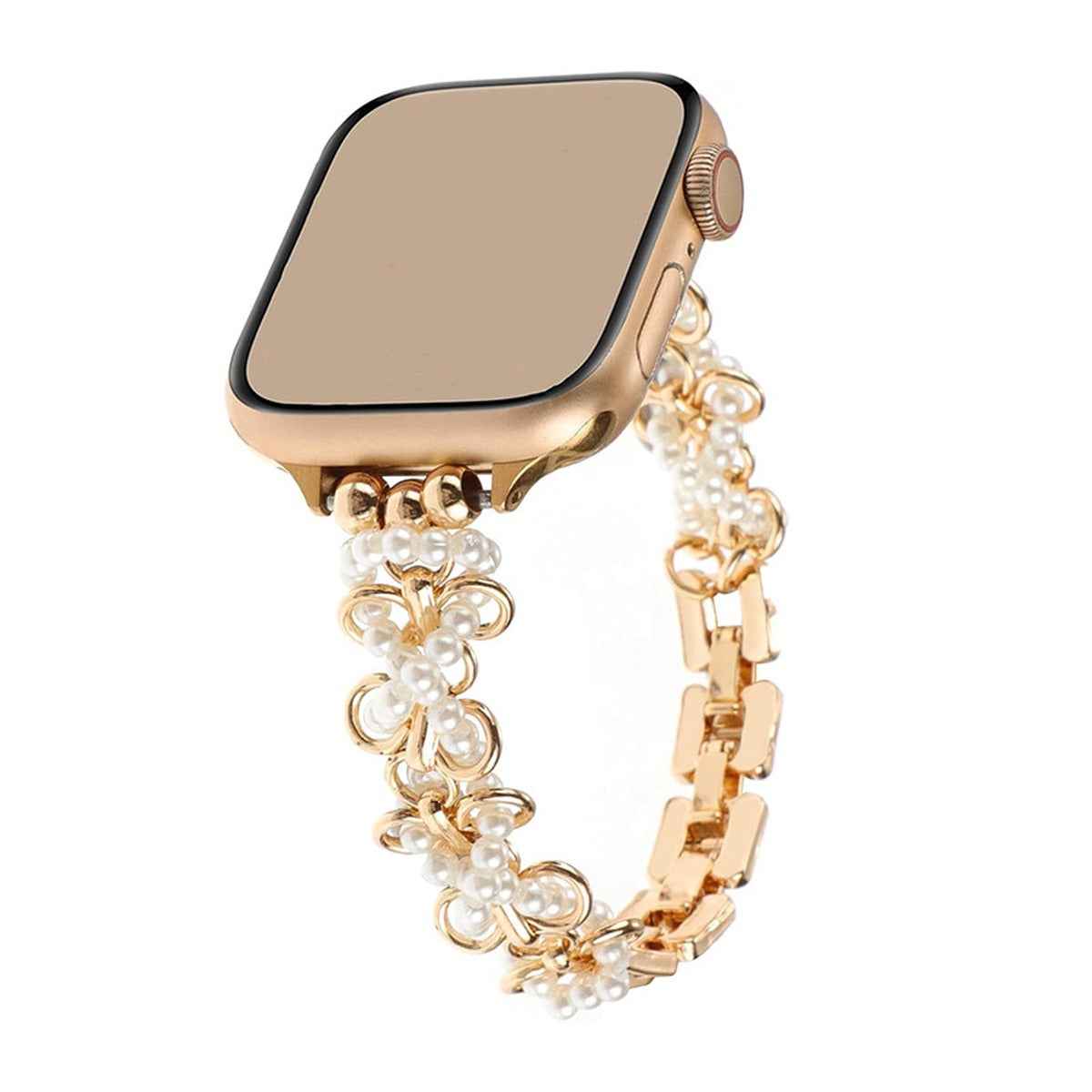 Crystal Pearl Cuban Apple Watch Band