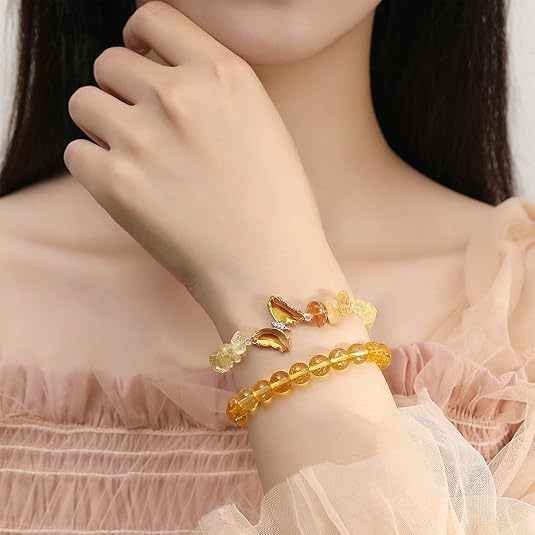 Natural Stone Butterfly Bracelet Set