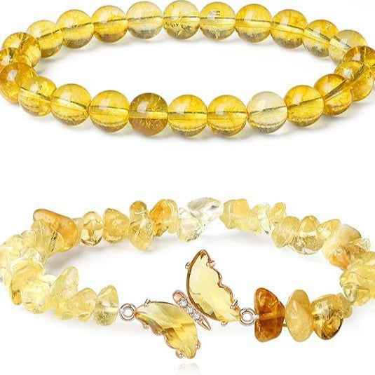 Natural Stone Butterfly Bracelet Set