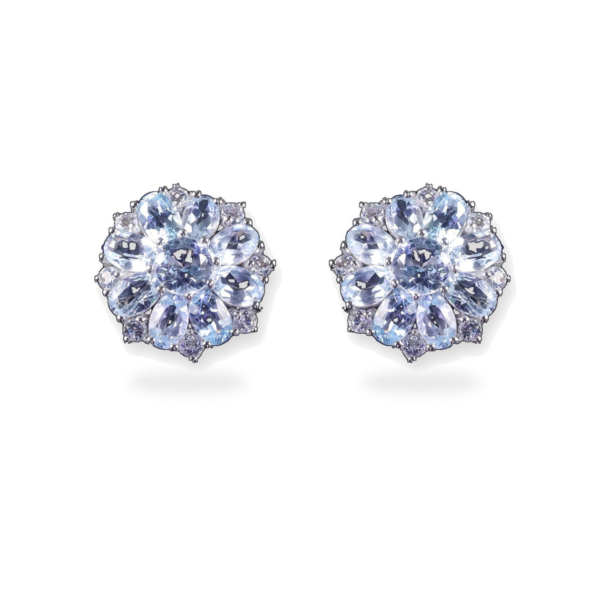 Topaz Flower Stud Earrings