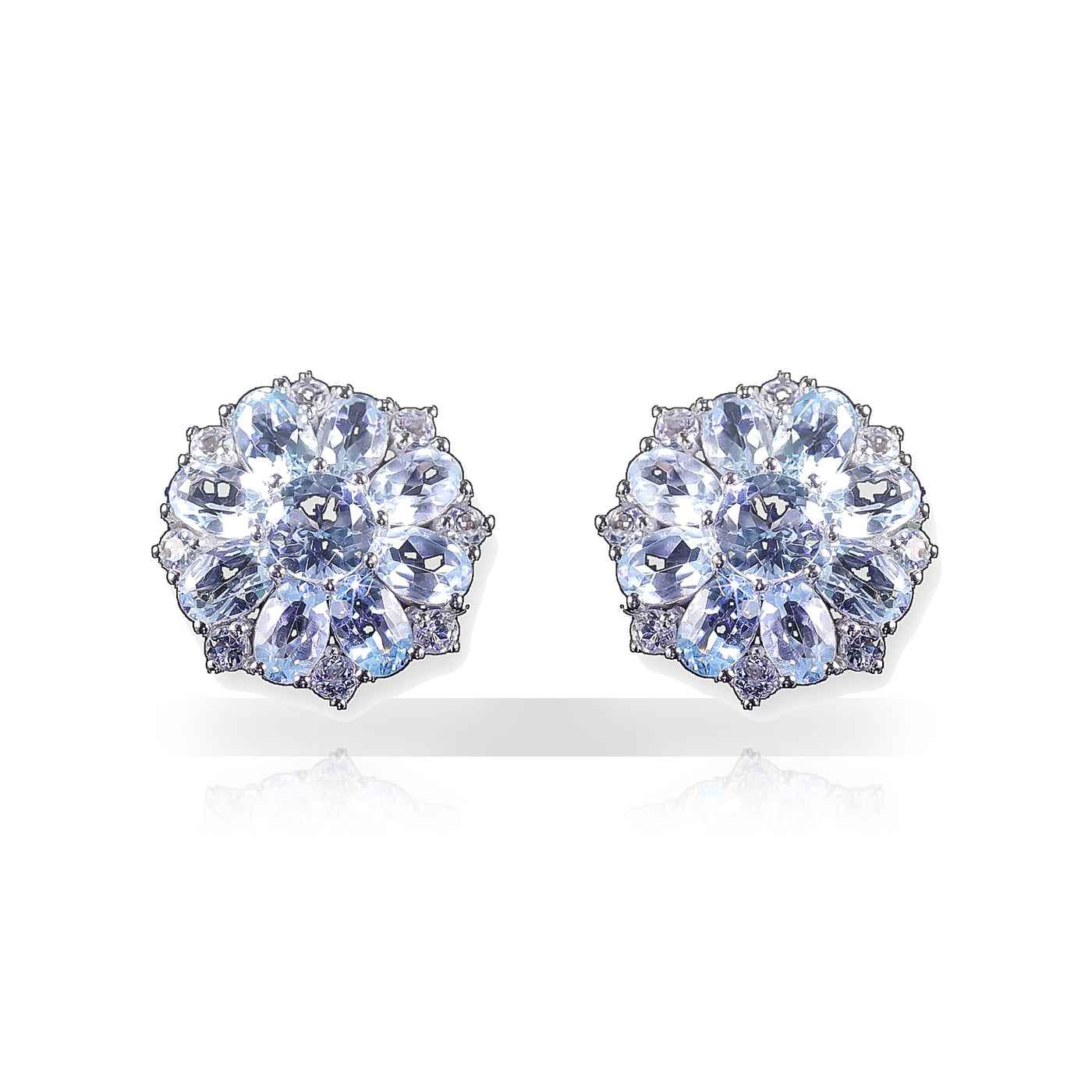 Topaz Flower Stud Earrings