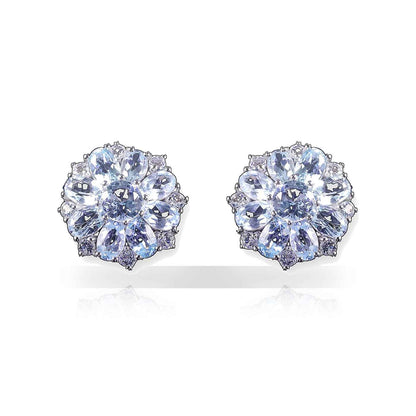 Topaz Flower Stud Earrings