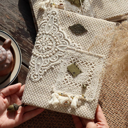 Nature lace journal and fabric cover detail 06