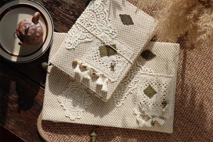 Nature lace journal and fabric cover detail 15