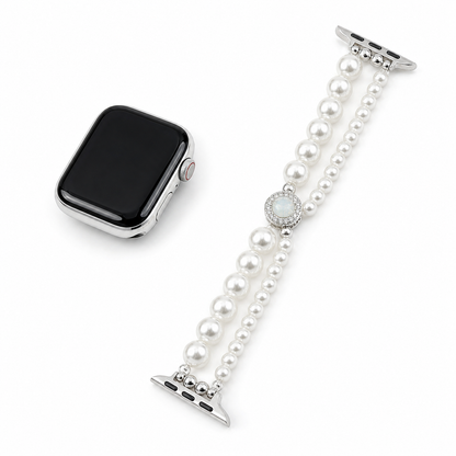Pearl aquamarine Apple Watch band on white background