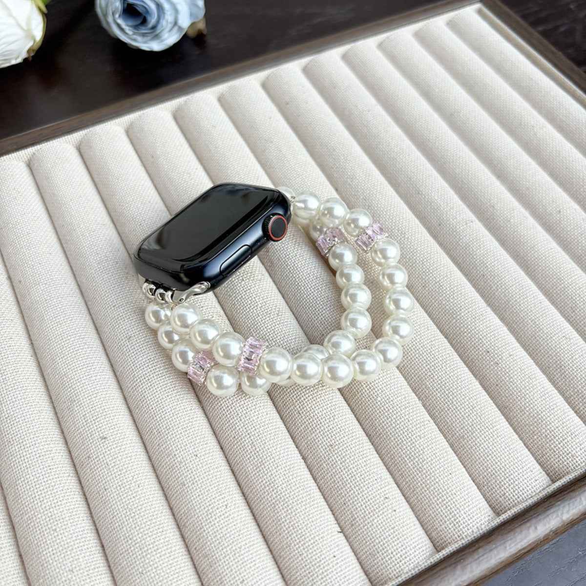 Pearl Rhinestone Apple Watch Band