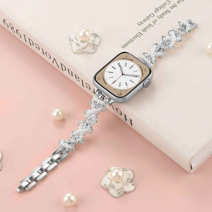 Crystal Pearl Cuban Apple Watch Band