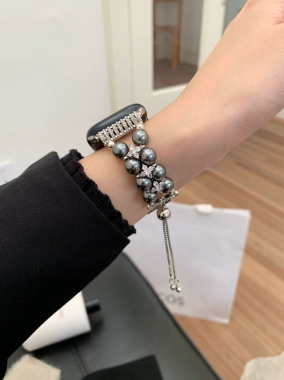 Silver Chain + Gray Pearl detail