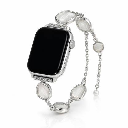 Sculpted Shell Charm Apple Watch Band - Silver