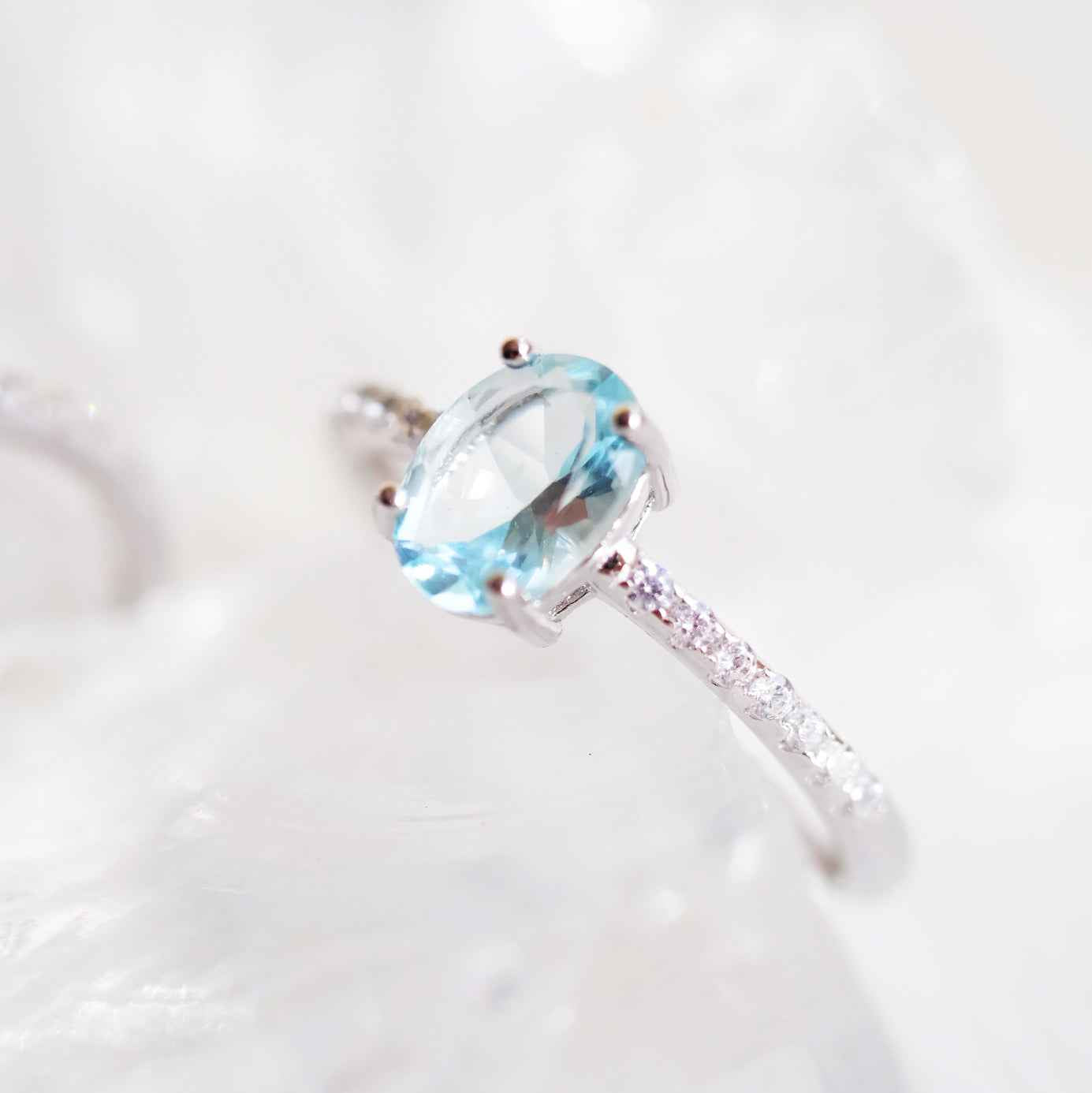 STAR WISH aquamarine adjustable ring lifestyle jewelry photo