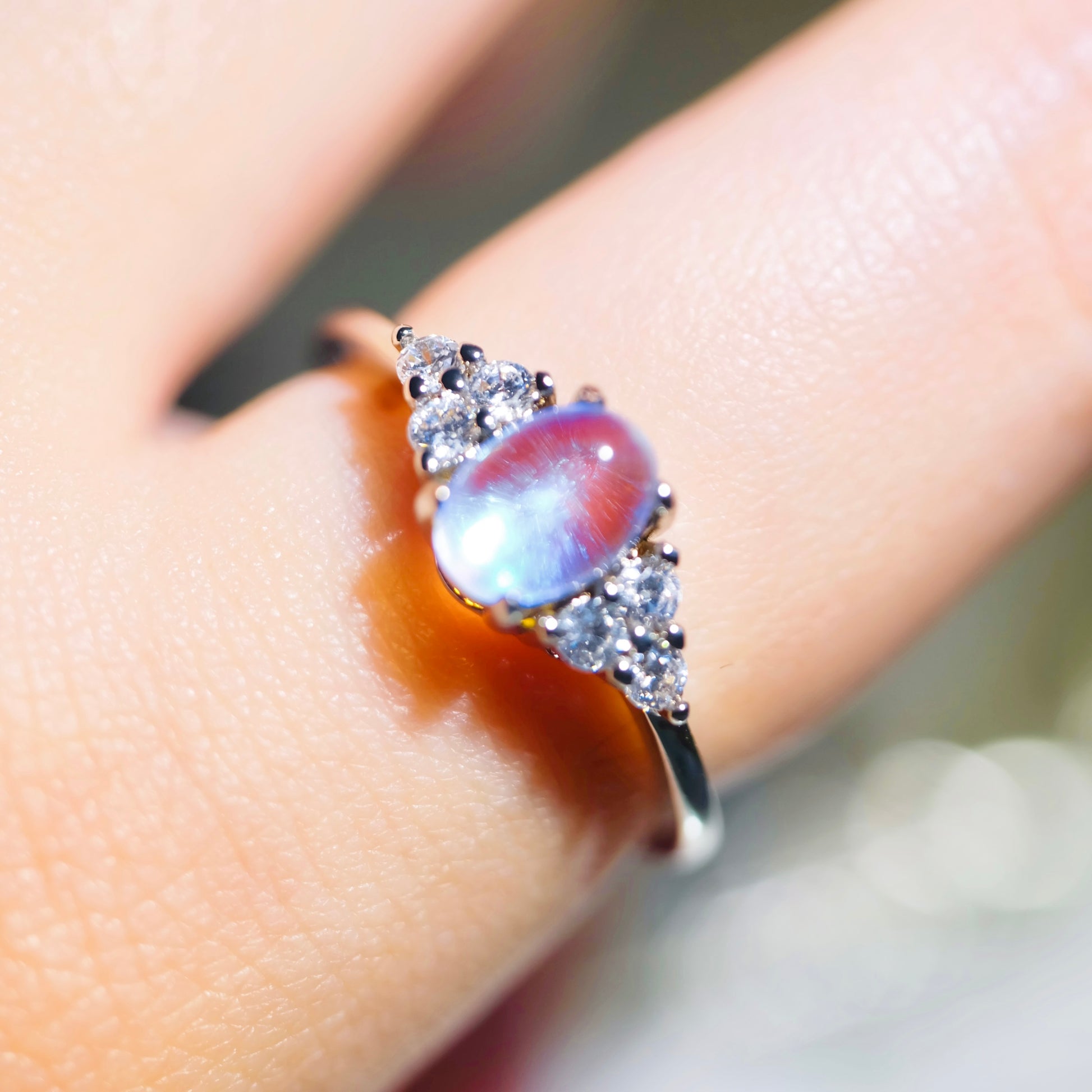 STAR WISH blue moonstone ring styled for everyday gemstone jewelry