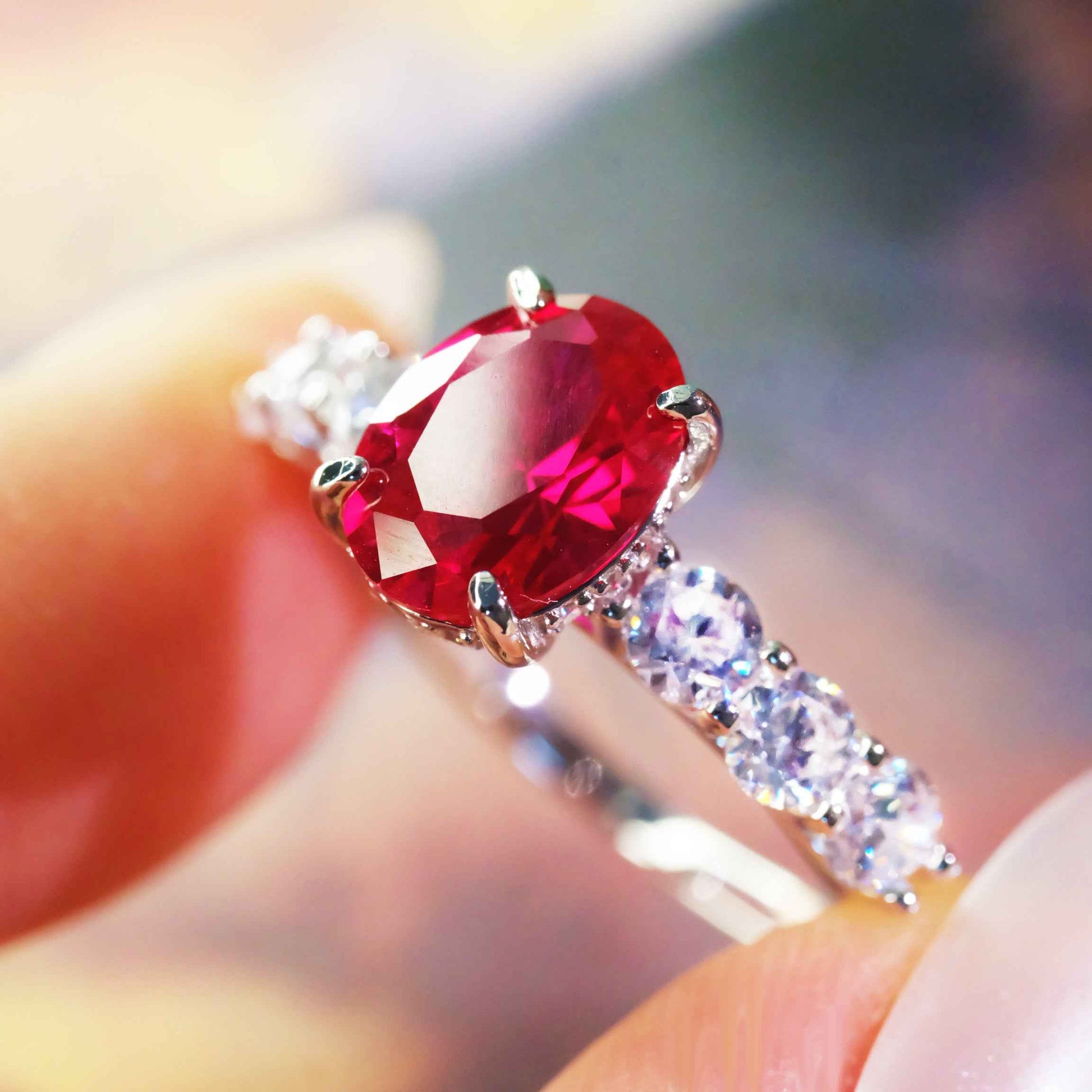 STAR WISH cherry wine zircon ring as romantic gift jewelry photo