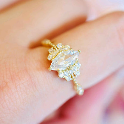 Marquise ring presented as elegant gift jewelry