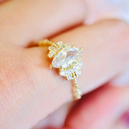 Lifestyle photo of STAR WISH marquise ring for everyday styling