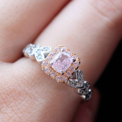 STAR WISH pink square zircon ring as romantic gift jewelry