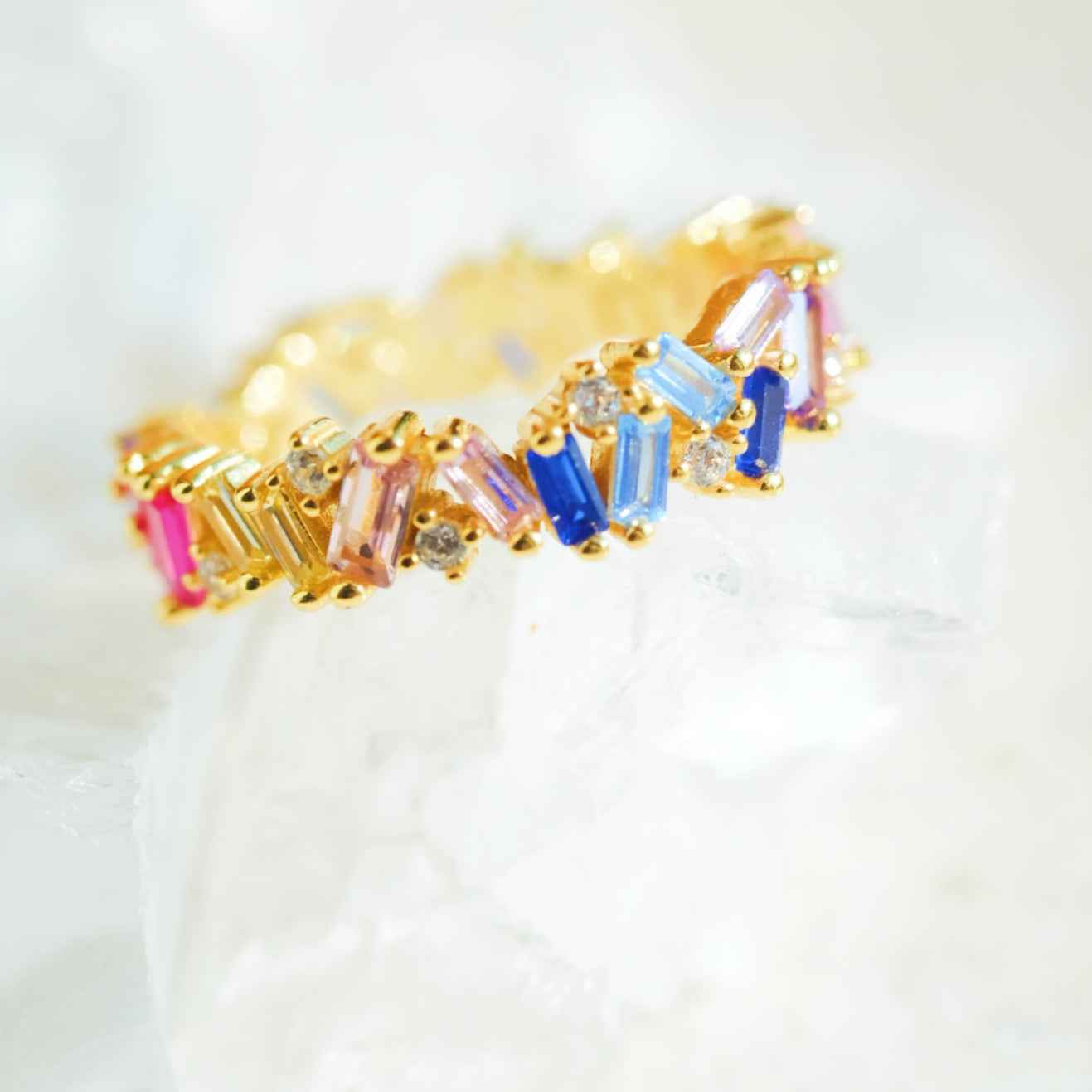 STAR WISH rainbow zircon band ring lifestyle jewelry photo
