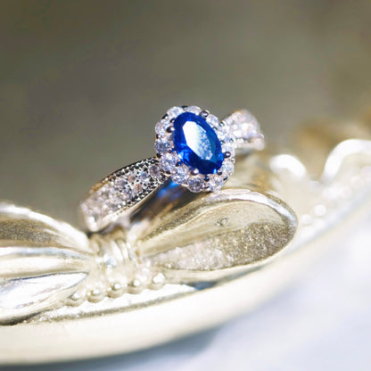 STAR WISH oval sapphire adjustable ring as elegant blue gemstone gift jewelry