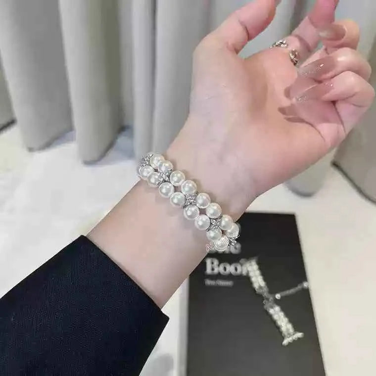 Crystal Butterfly Bow Pearl Apple Watch Band