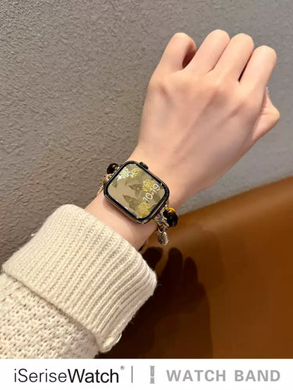 Multicolor woven Apple Watch band lifestyle view