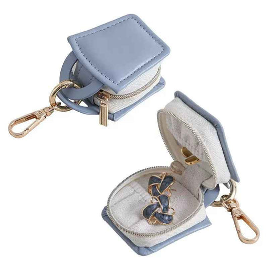 STAR WISH trapezoid mini jewelry pouch front view for travel storage