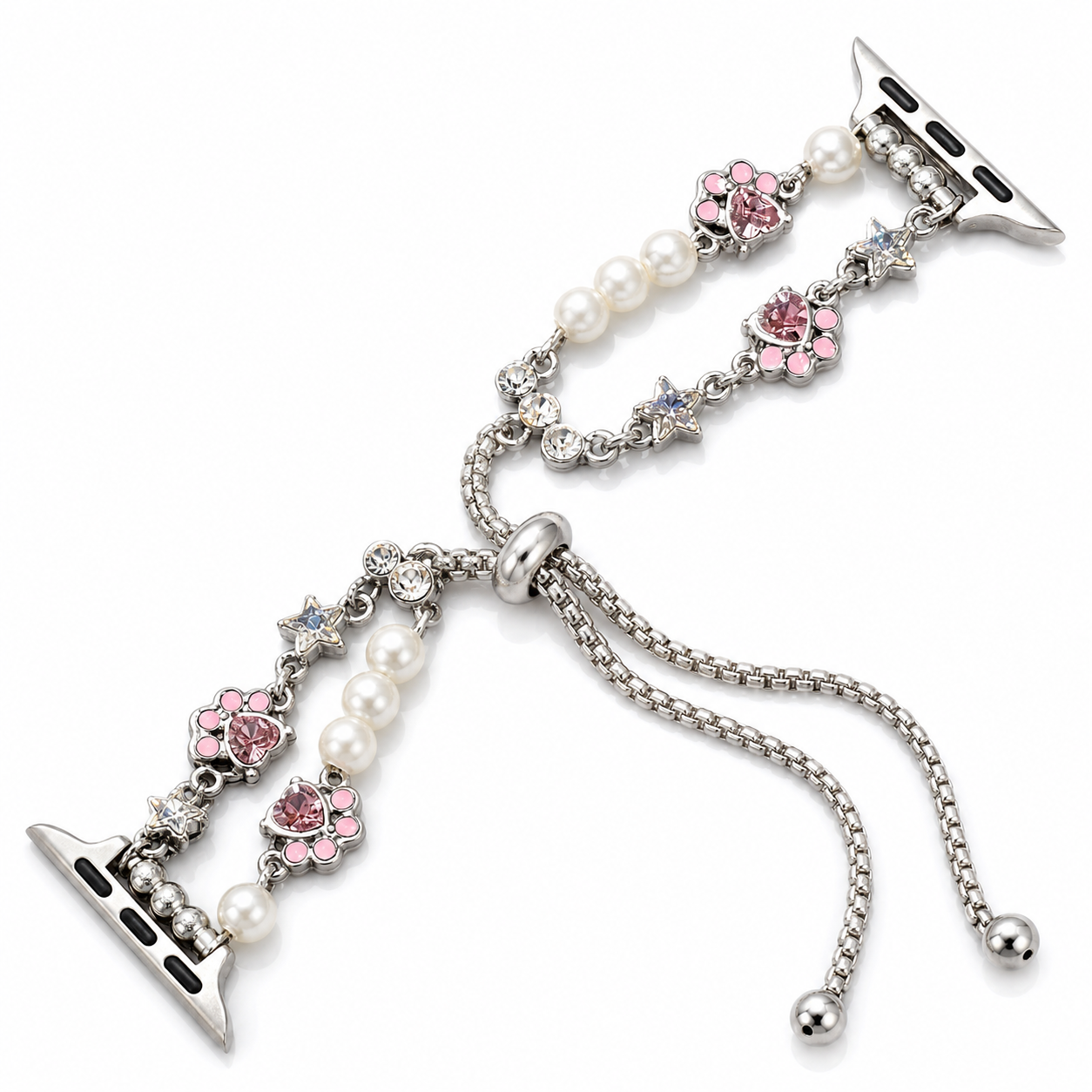 Cat Paw Pearl Apple Watch band on white
