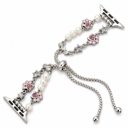 Cat Paw Pearl Apple Watch band on white