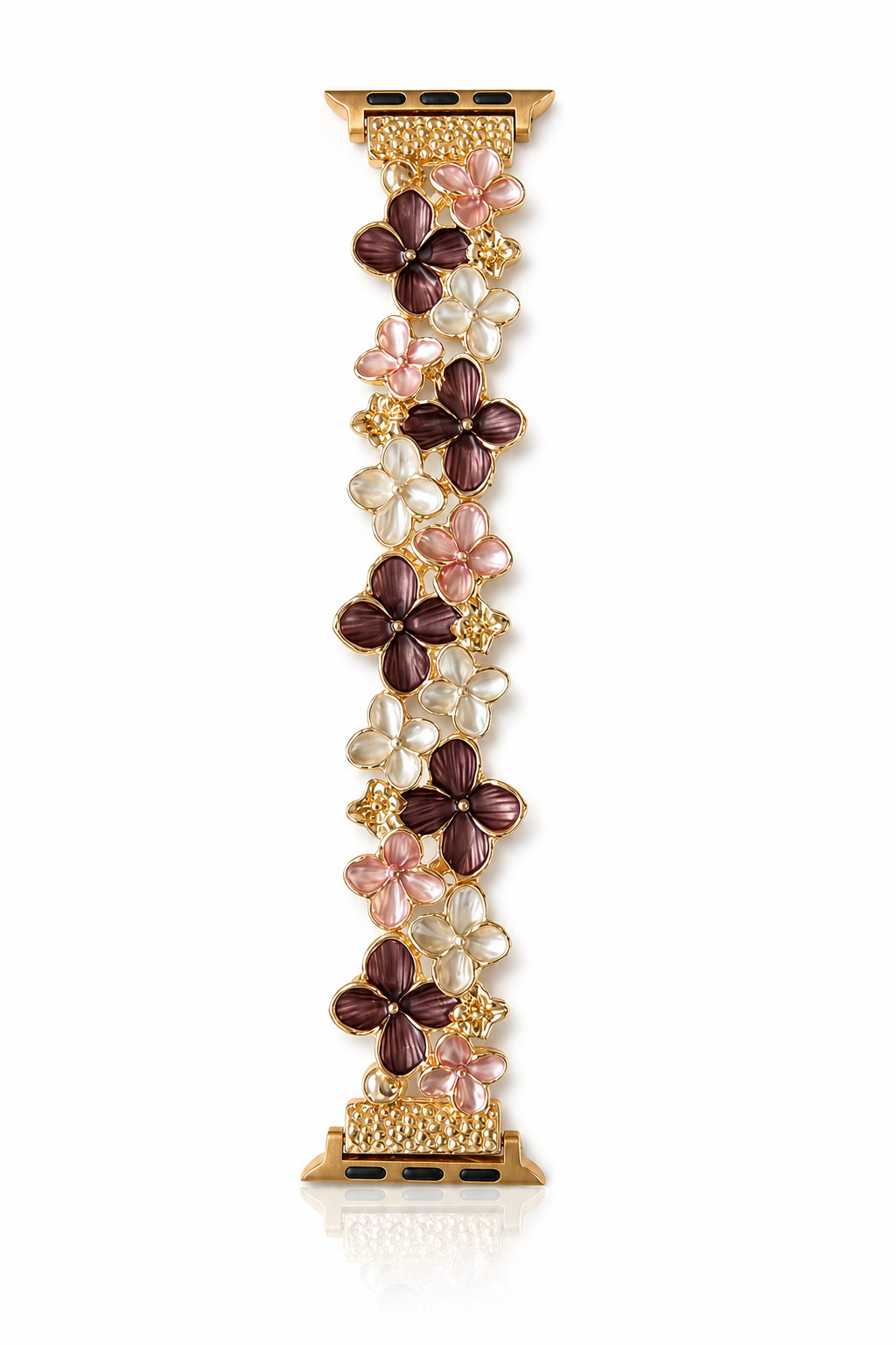 Brown Flower Gold Buckle white background