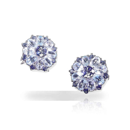 Topaz Flower Stud Earrings
