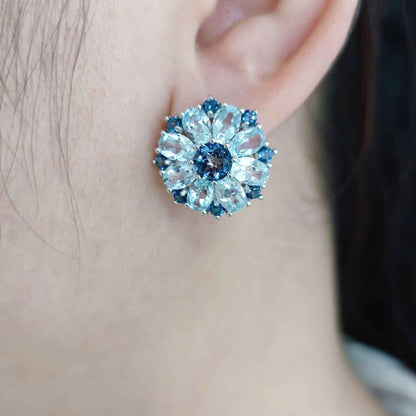 Topaz Flower Stud Earrings