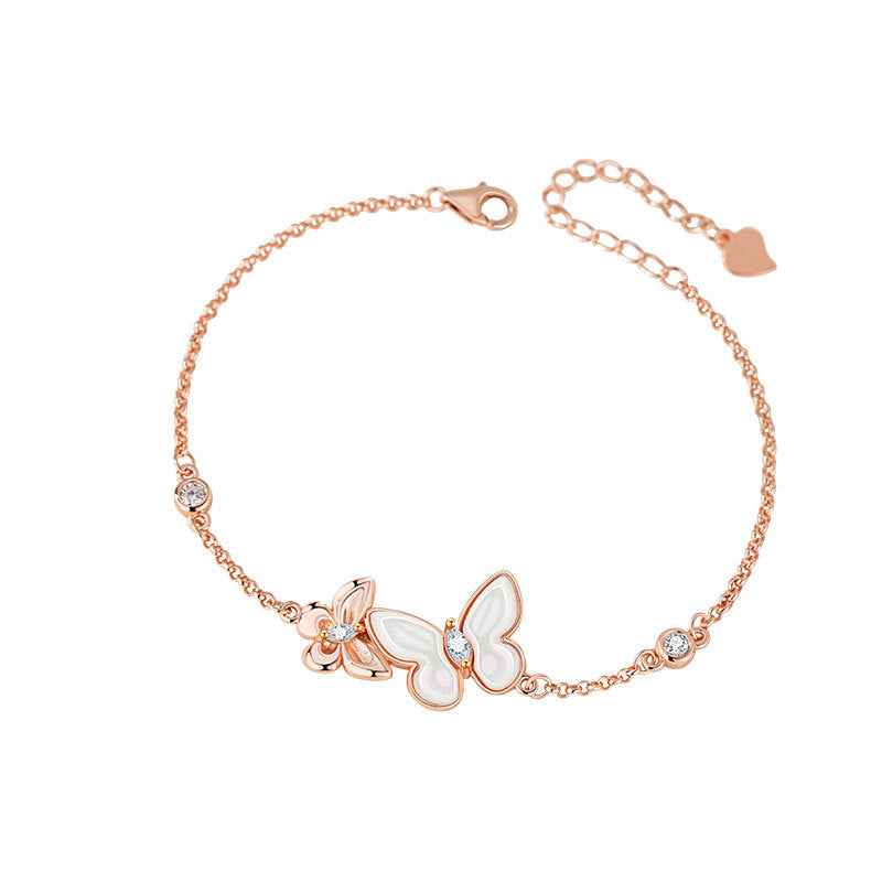 White Mother of Pearl Butterfly Bracelet