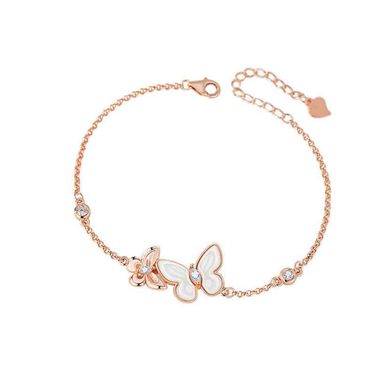 White Mother of Pearl Butterfly Bracelet